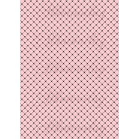 Barna pöttyök négyzethálón rózsaszín alapon