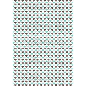 Barna és menta szívek fehér alapon