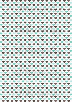 Barna és menta szívek fehér alapon