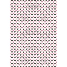 Barna és rózsaszín szívek fehér alapon