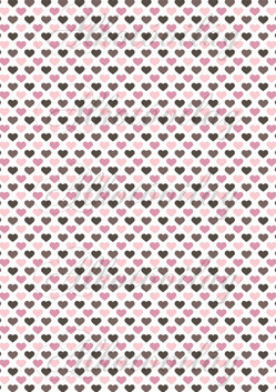 Barna és rózsaszín szívek fehér alapon