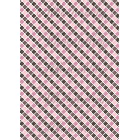 Barna, rózsaszín négyszögek fehér kerettel