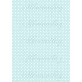 Fehér pöttyök pasztellkék alapon