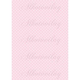 Fehér pöttyök pasztellrózsaszín alapon