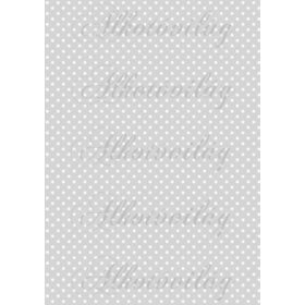 Fehér pöttyök pasztellszürke alapon