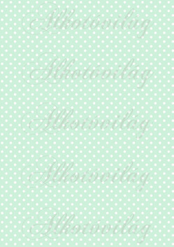 Fehér pöttyök pasztellzöld alapon
