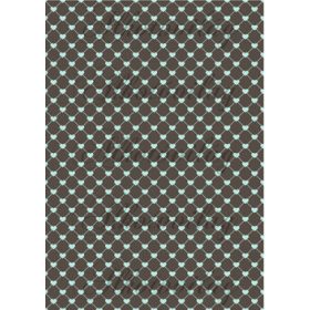 Menta négyzethálós szívek barna alapon