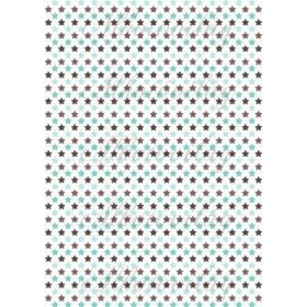 Menta és barna csillagok fehér alapon