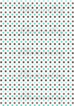 Menta és barna csillagok fehér alapon