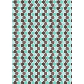 Menta és barna hatszögek fehér kerettel