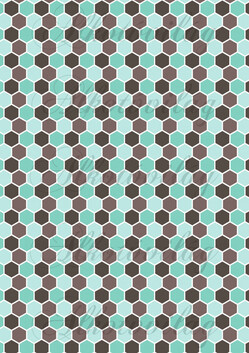 Menta és barna hatszögek fehér kerettel