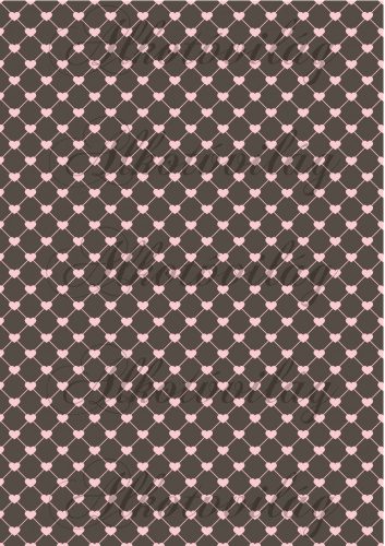 Rózsaszín négyzethálós szívek barna alapon