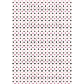 Rózsaszín és barna csillagok fehér alapon