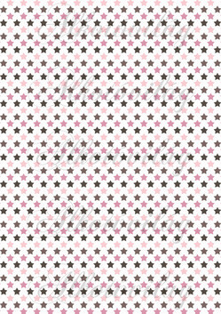 Rózsaszín és barna csillagok fehér alapon