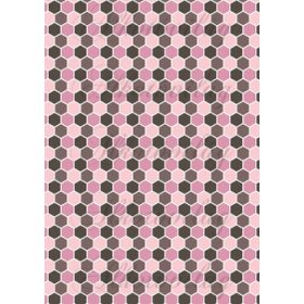 Rózsaszín és barna hatszögek fehér kerettel