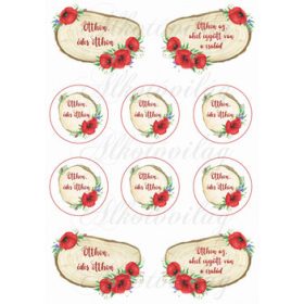 Otthon édes otthon pipacsos fa táblákon