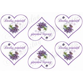 Levendulás szívek Dadus néninek feliratokkal