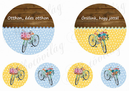 Otthon, édes otthon fa és pöttyös körök biciklikkel