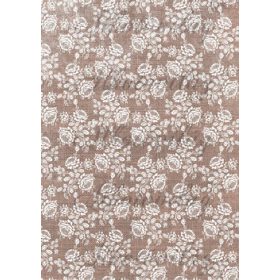 Csipke minta barna háttéren rózsákkal