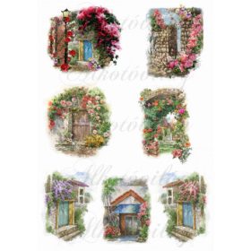 Gyönyörű kézzel festett utca és házrészletek