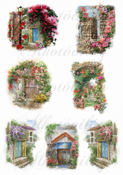 Gyönyörű kézzel festett utca és házrészletek