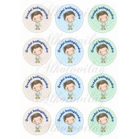   Óvodai ballagásodra pöttyös körök barna hajú kisfiúkkal KICSIBEN