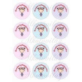   Óvodai ballagásodra pöttyös körök barna hajú kislányokkal KICSIBEN