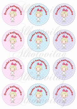 Óvodai ballagásodra pöttyös körök szőke hajú kislányokkal KICSIBEN