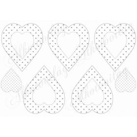 Szürke apró szív mintás szívek fehér belsővel