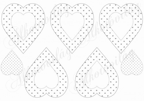 Szürke apró szív mintás szívek fehér belsővel