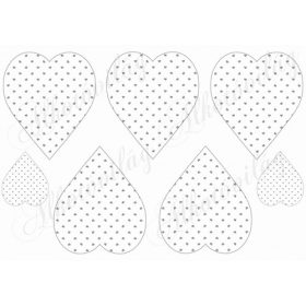 Szürke apró szív mintás szívek