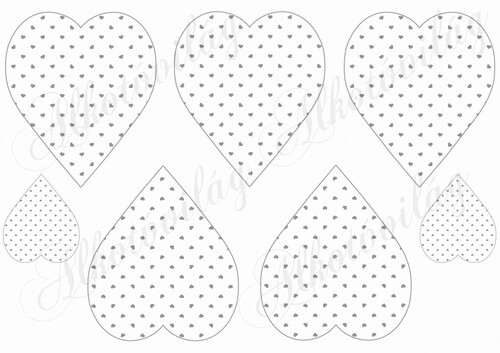 Szürke apró szív mintás szívek