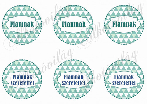 Háromszög mintás körök FIAMNAK feliratokkal