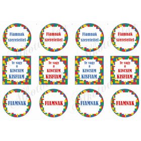 Legós keretek FIAMNAK, TE VAGY A KINCSEM feliratokkal