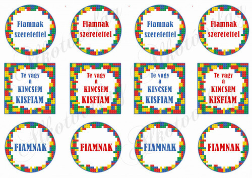 Legós keretek FIAMNAK, TE VAGY A KINCSEM feliratokkal