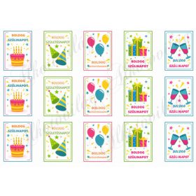 Vidám szülinapi kártyák 6x4 cm