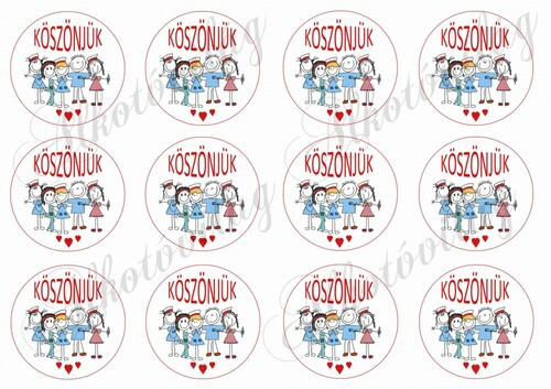 Körök orvosokkal, nővérekkel, KÖSZÖNJÜK FELIRATTAL