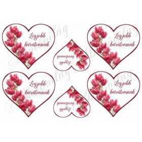 Szívek tulipánokkal - LEGJOBB BARÁTOMNAK felirattal