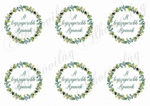 Buxuslevél koszorúk - A LEGSZUPEREBB APUNAK felirattal