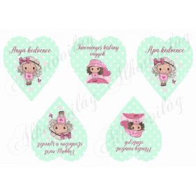 Cuki kislányok pöttyös szíveken FELIRATOKKAL