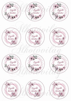 Legjobb barátnő rószaszín virágos és madárkás körökben KICSIBEN