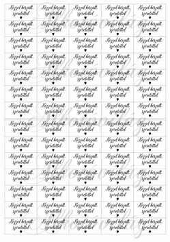 Termékcímkék - KÉZZEL KÉSZÜLT SZERETETTEL - mosható, varrható papíron is megvásárolható