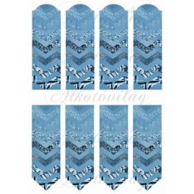 Könyvjelzők kékes színben chevron mintával