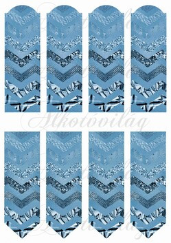 Könyvjelzők kékes színben chevron mintával