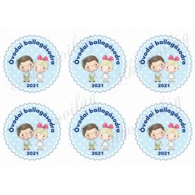   Óvodai ballagásodra kék alapon fehér pöttyös körökön - 2021