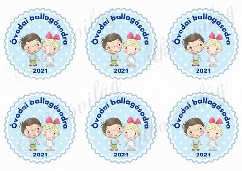 Óvodai ballagásodra kék alapon fehér pöttyös körökön - 2021