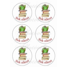 Kör alapok zöld könyves bagollyal- SOK SIKERT felirattal