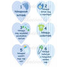 Mérföldkő kártyák születéshez fiús 1-6 hó ikreknek