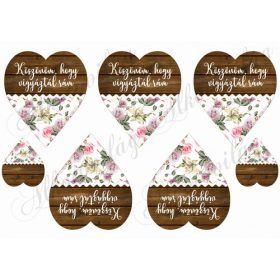   Fa és rózsamintás szívek - KÖSZÖNÖM, HOGY VIGYÁZTÁL RÁM felirattal