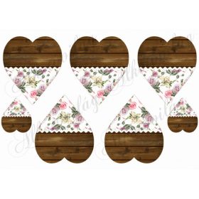 Fa és rózsamintás szívek